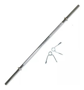 Barra Maciça Cromada Recartilhada Com Presilhas 150 Cm Vitamec