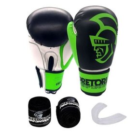 Kit Luva de Boxe/Muay Thai Pretorian Performance 10oz Verde