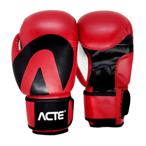Luva de Boxe e Muay Thai 10oz Vermelho e Preto ACTE