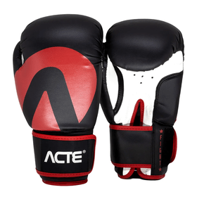 Luva de Boxe e Muay Thai 12oz Preto e Vermelho ACTE